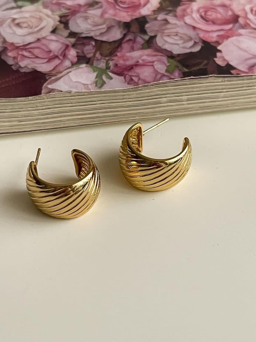 Çelik Gold Vİntage Küpe (1.5 Cm)