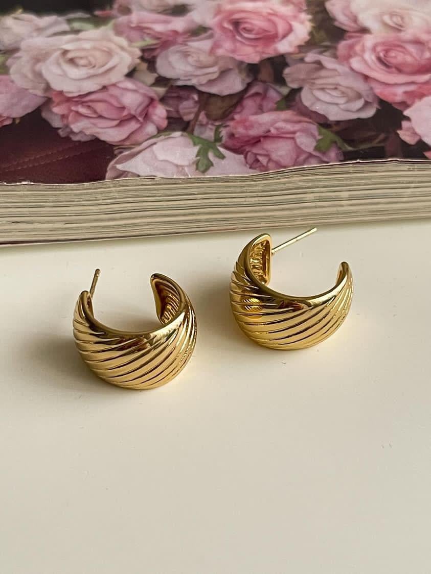 Çelik Gold Vİntage Küpe (1.5 Cm)