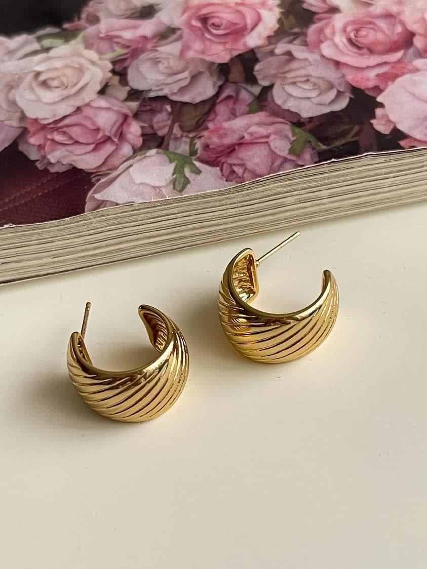 Çelik Gold Vİntage Küpe (1.5 Cm)