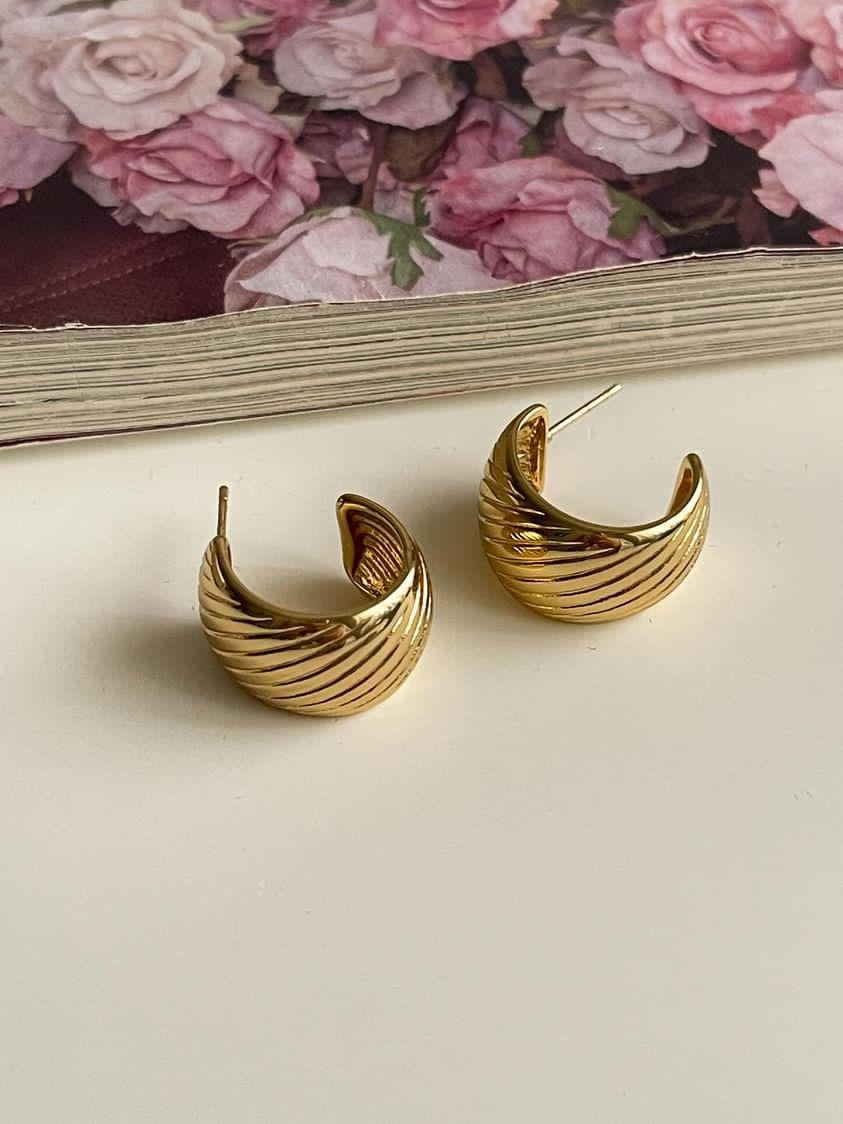 Çelik Gold Vİntage Küpe (1.5 Cm)