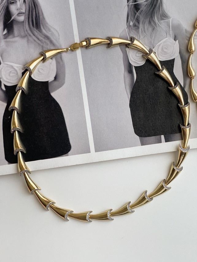 Çelik Gold Zirkon Taşlı Premium Gerdanlık Kolye (43 Cm)