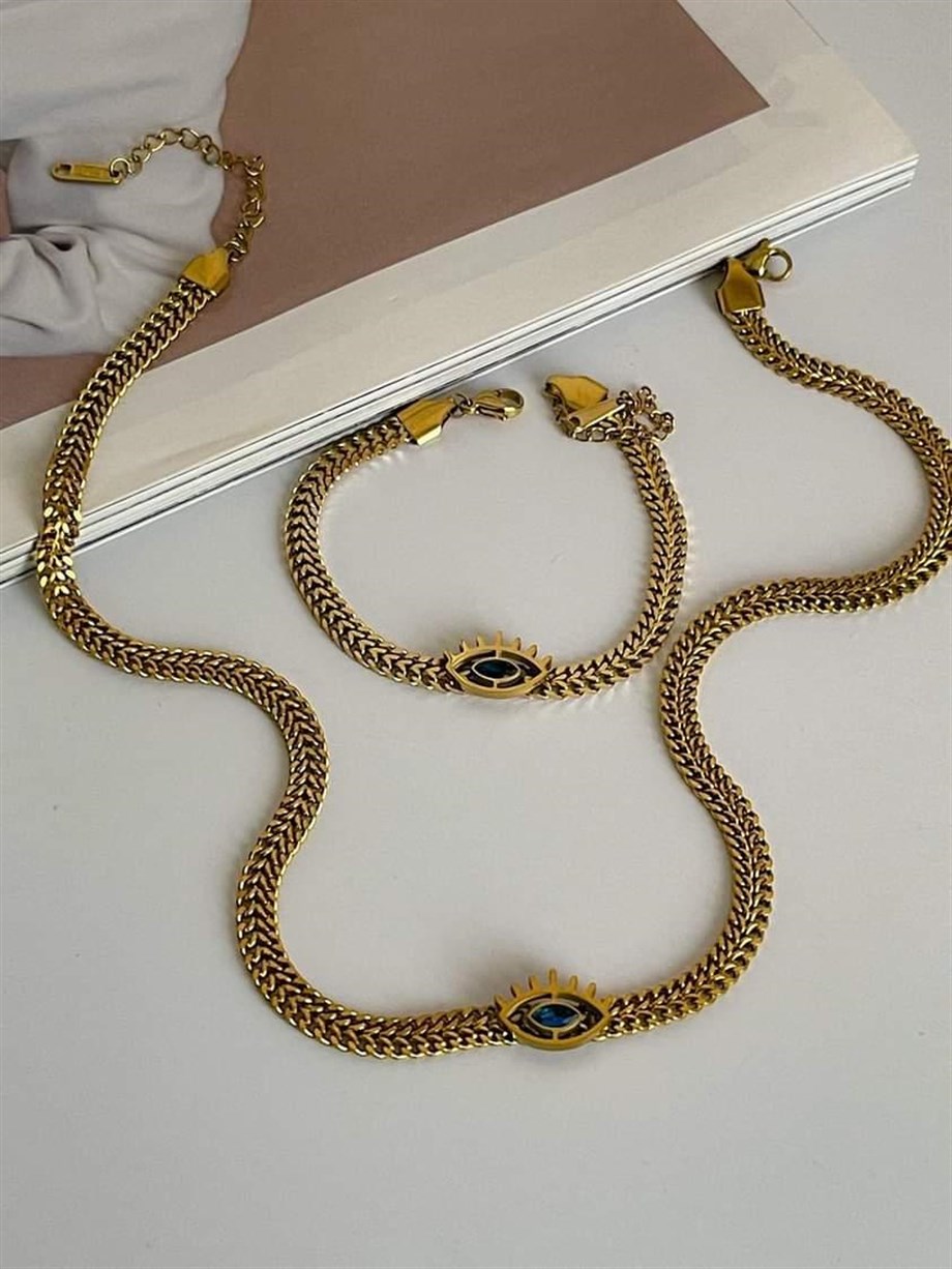 Çelik Göz Detaylı Bileklik (22 Cm)