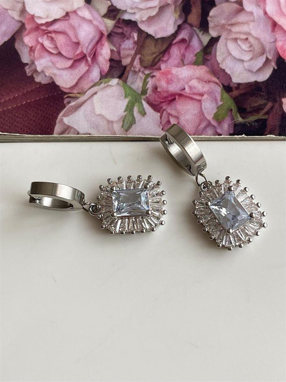 Çelik Gümüş Renk Hera Küpe (3 Cm)