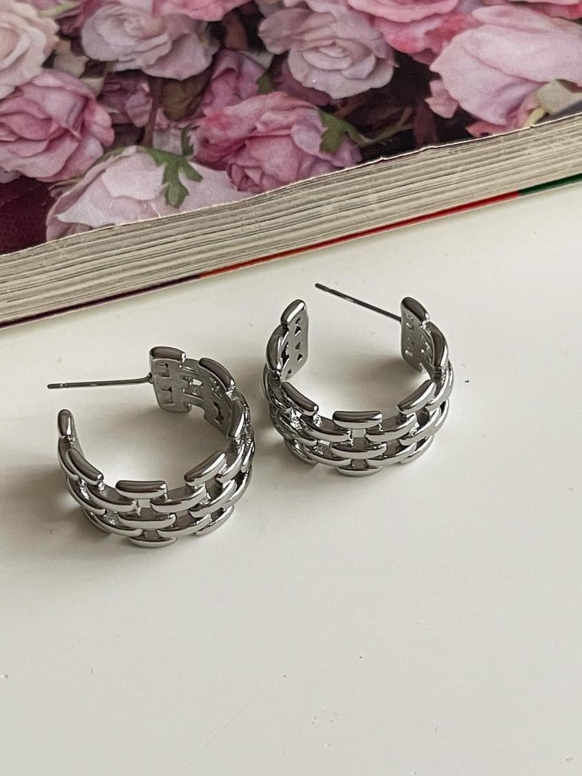 Çelik Gümüş Renk Küpe (2.10 Cm)