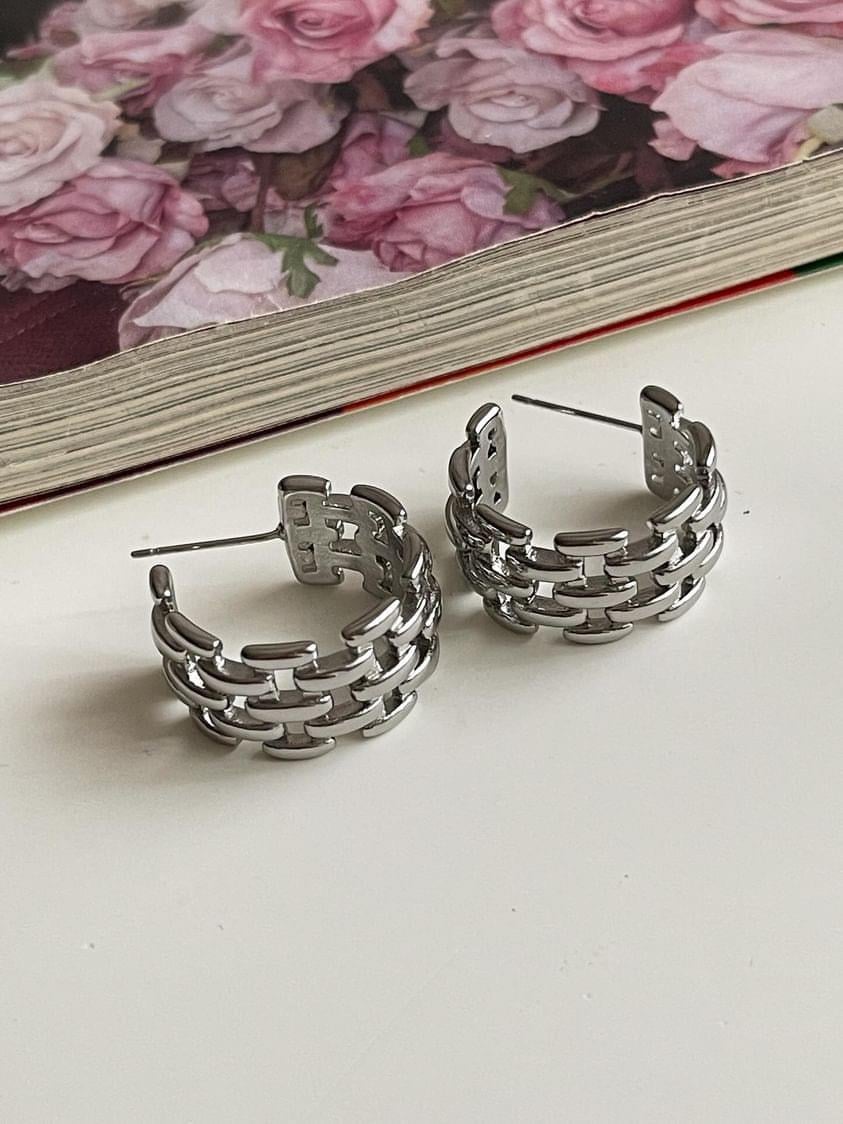 Çelik Gümüş Renk Küpe (2.10 Cm)