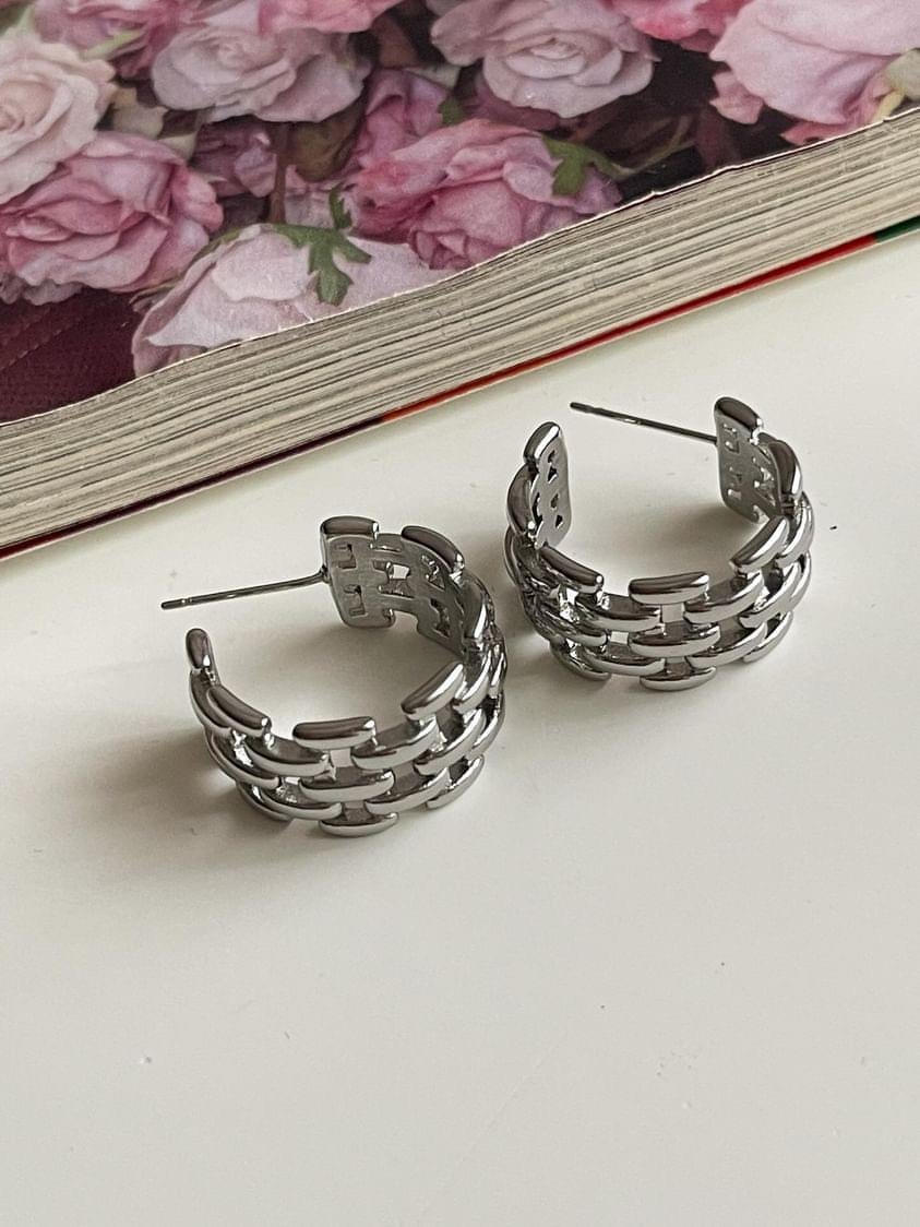 Çelik Gümüş Renk Küpe (2.10 Cm)