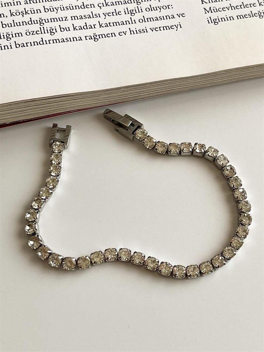 Çelik Gümüş Renk Su Yolu Bileklik (20 Cm)