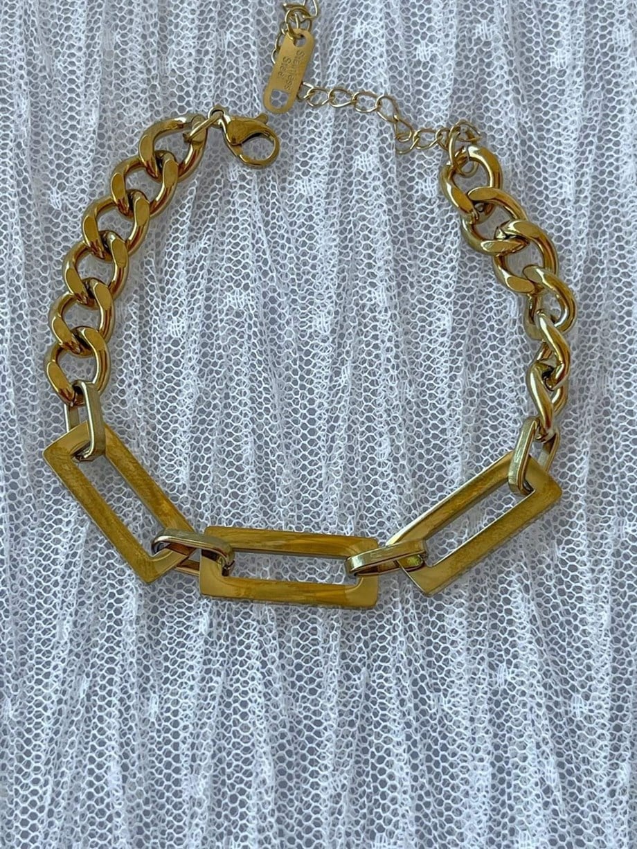Çelik Halkalı Bileklik (22 Cm)