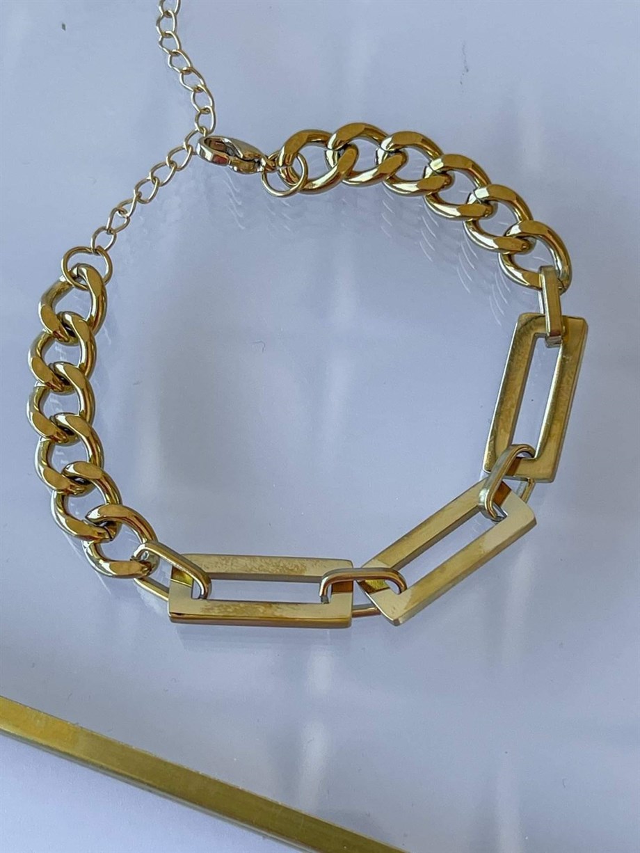 Çelik Halkalı Bileklik (22 Cm)
