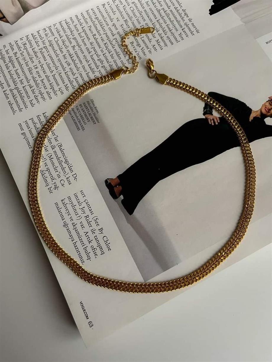 Çelik İnce Örgü Kolye (45 Cm)