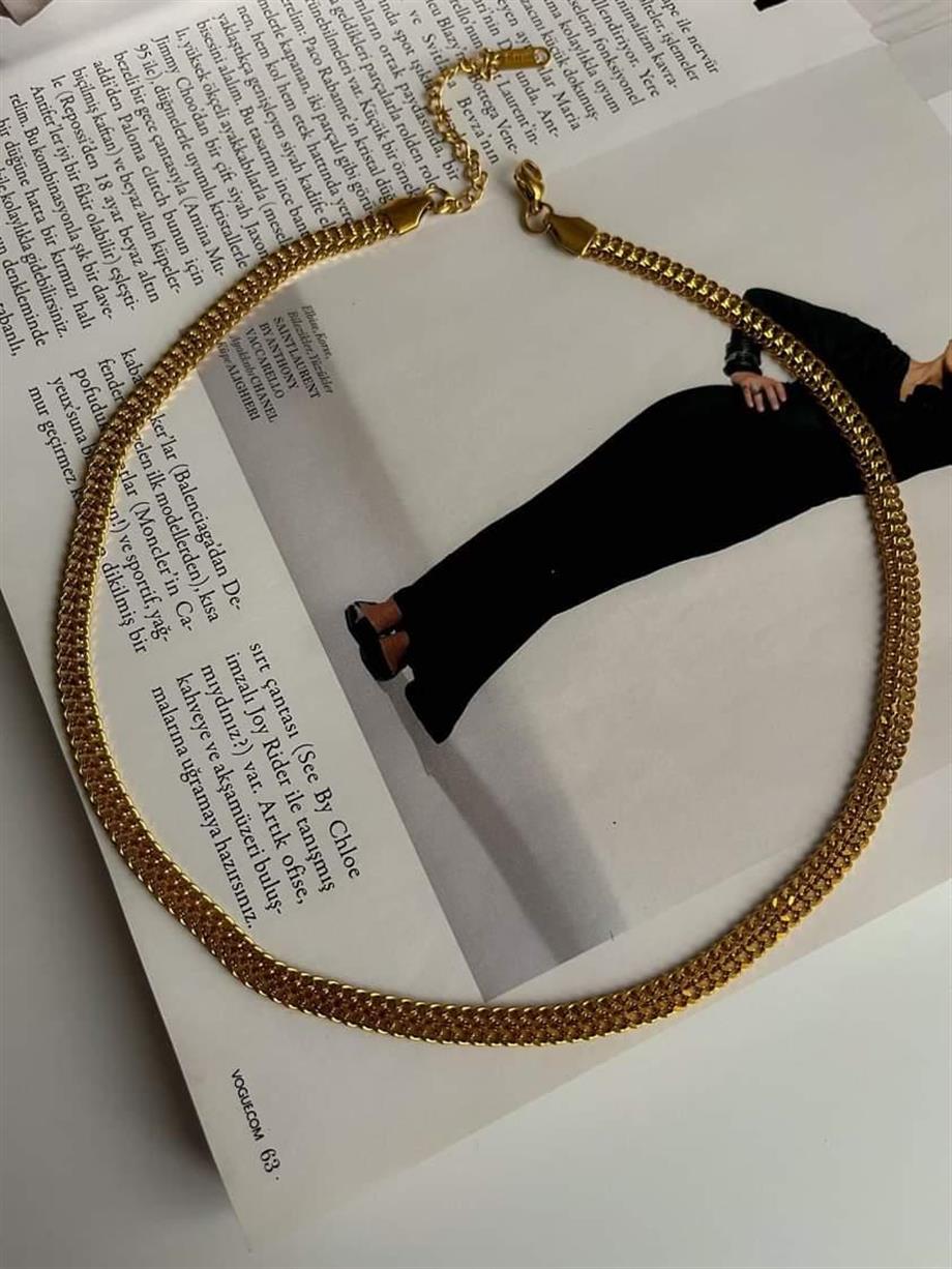Çelik İnce Örgü Kolye (45 Cm)