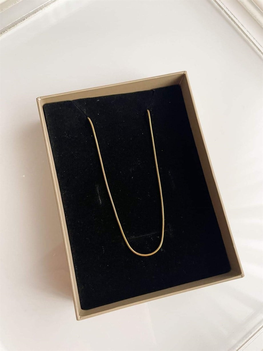 Çelik İnce Uzun Minimal Snake Kolye (67 Cm)