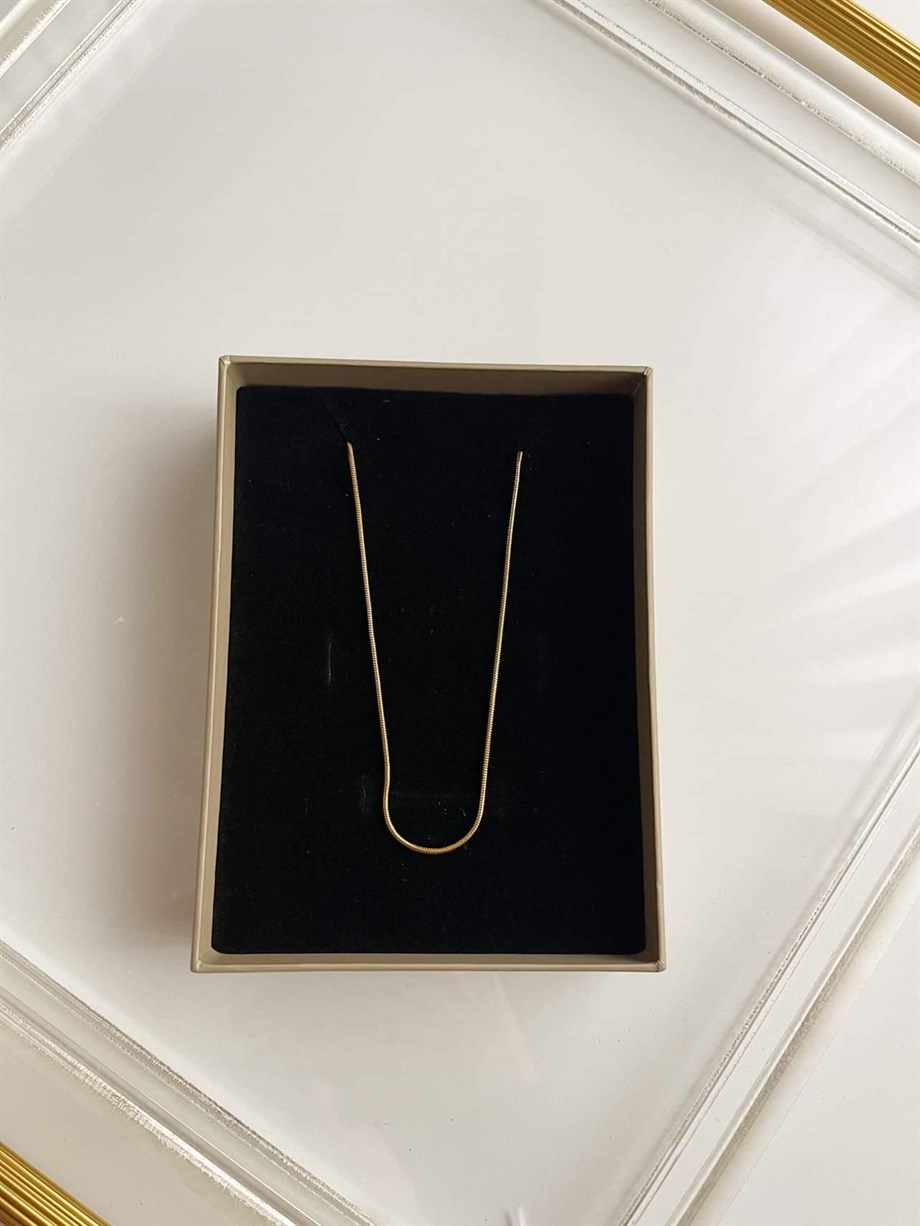 Çelik İnce Uzun Minimal Snake Kolye (67 Cm)