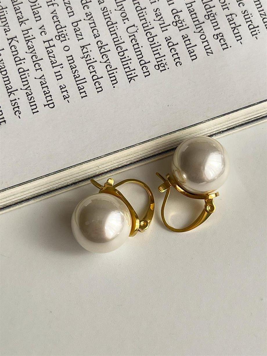 Çelik İncili Küpe (2 Cm)