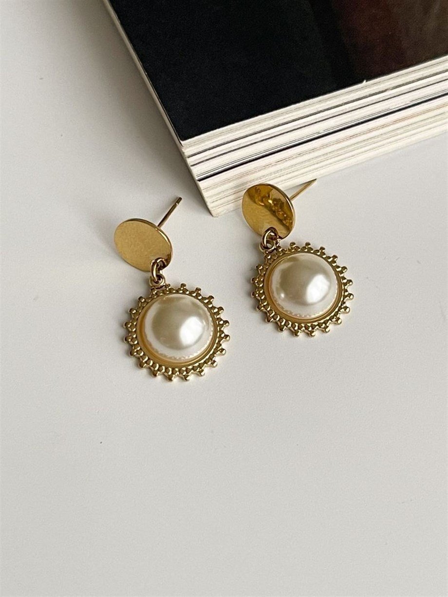 Çelik İncili Küpe (2.30 Cm)