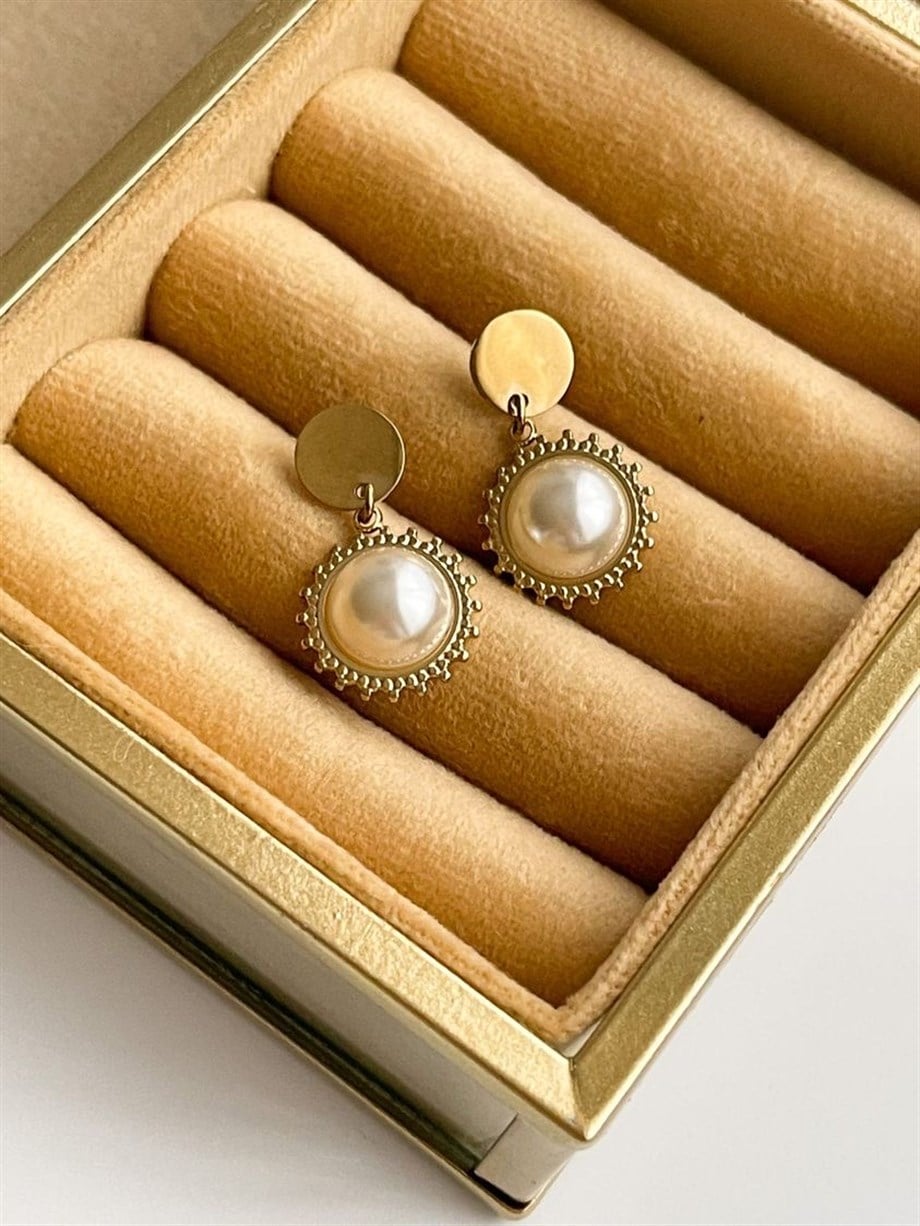 Çelik İncili Küpe (2.30 Cm)