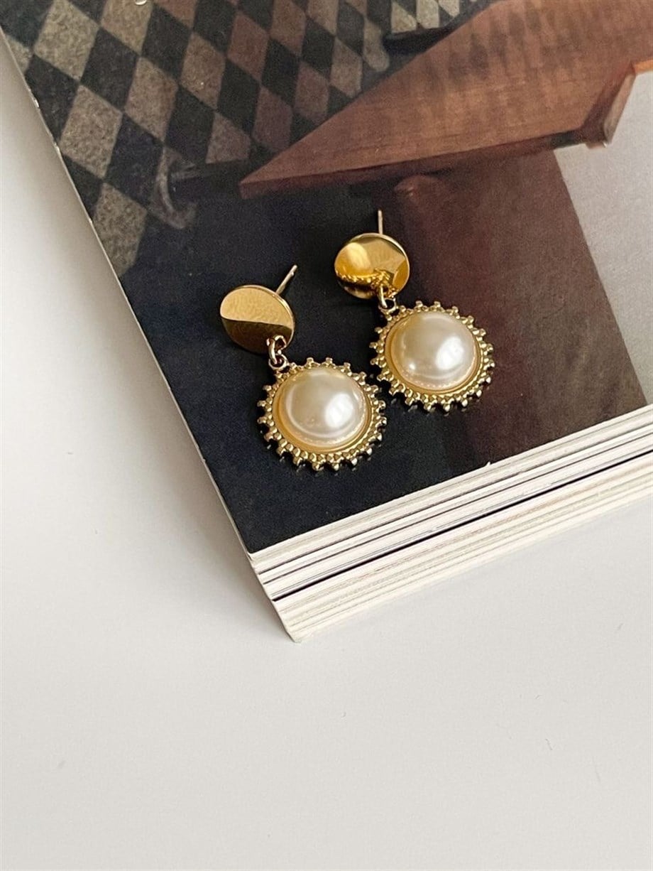 Çelik İncili Küpe (2.30 Cm)