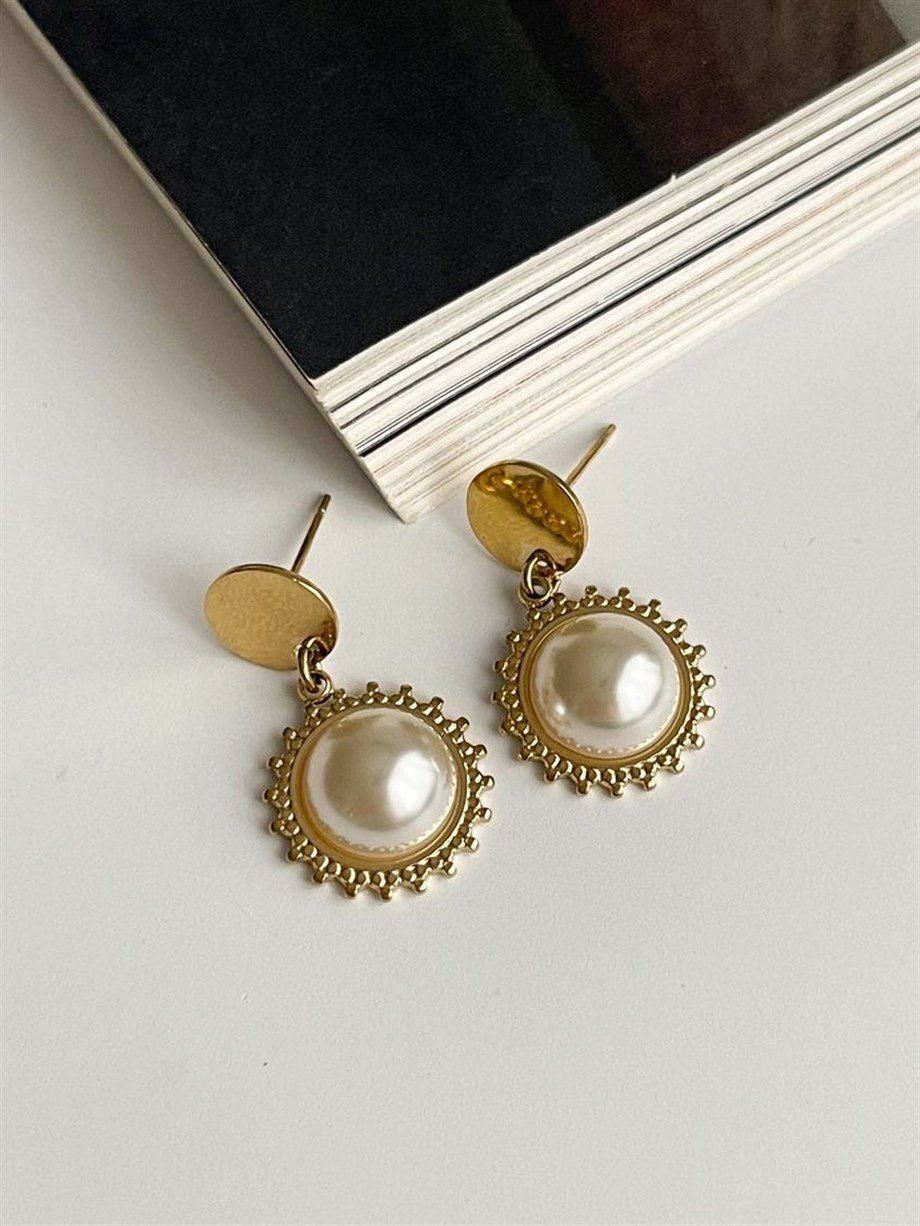 Çelik İncili Küpe (2.30 Cm)