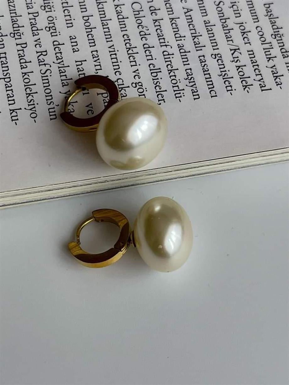Çelik İncili Küpe (2.40 Cm)