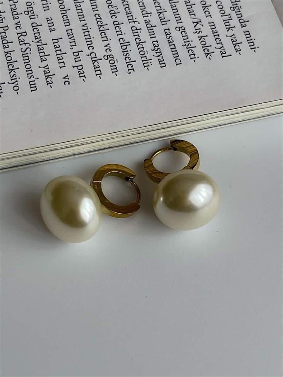 Çelik İncili Küpe (2.40 Cm)