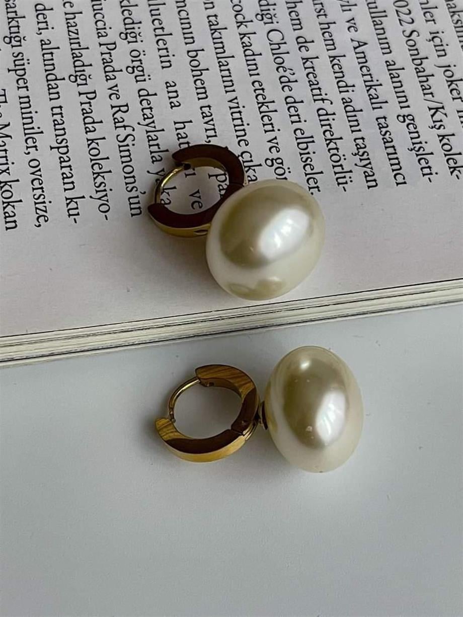 Çelik İncili Küpe (2.40 Cm)