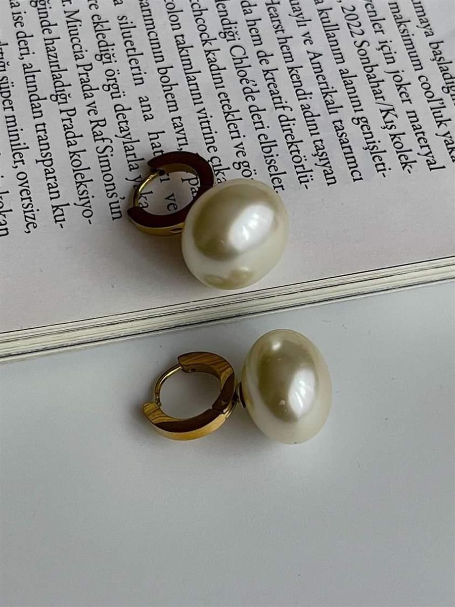 Çelik İncili Küpe (2.40 Cm)