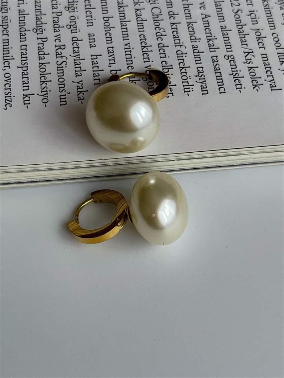Çelik İncili Küpe (2.40 Cm)
