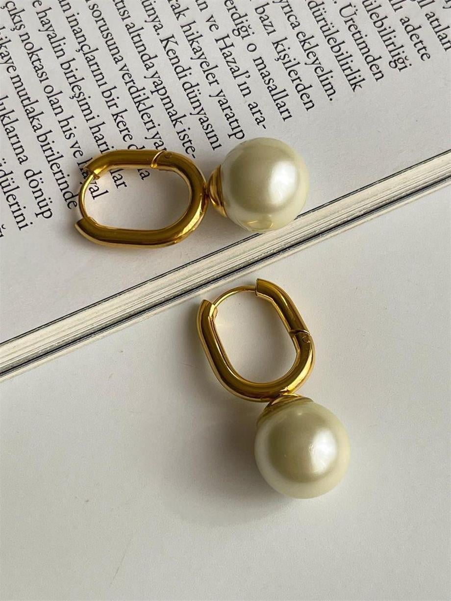 Çelik İncili Küpe (3 Cm)