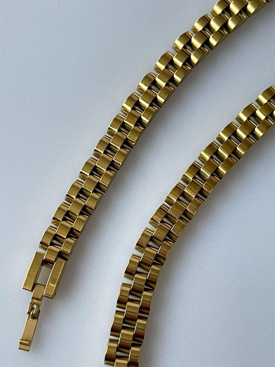 Çelik Kalın Bileklik (22 Cm)