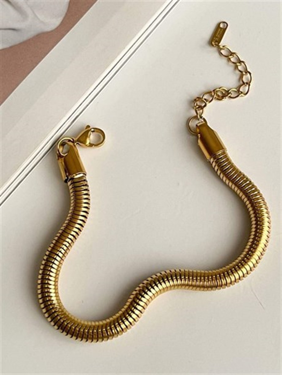 Çelik Kalın Boru Snake Bileklik (27 Cm)
