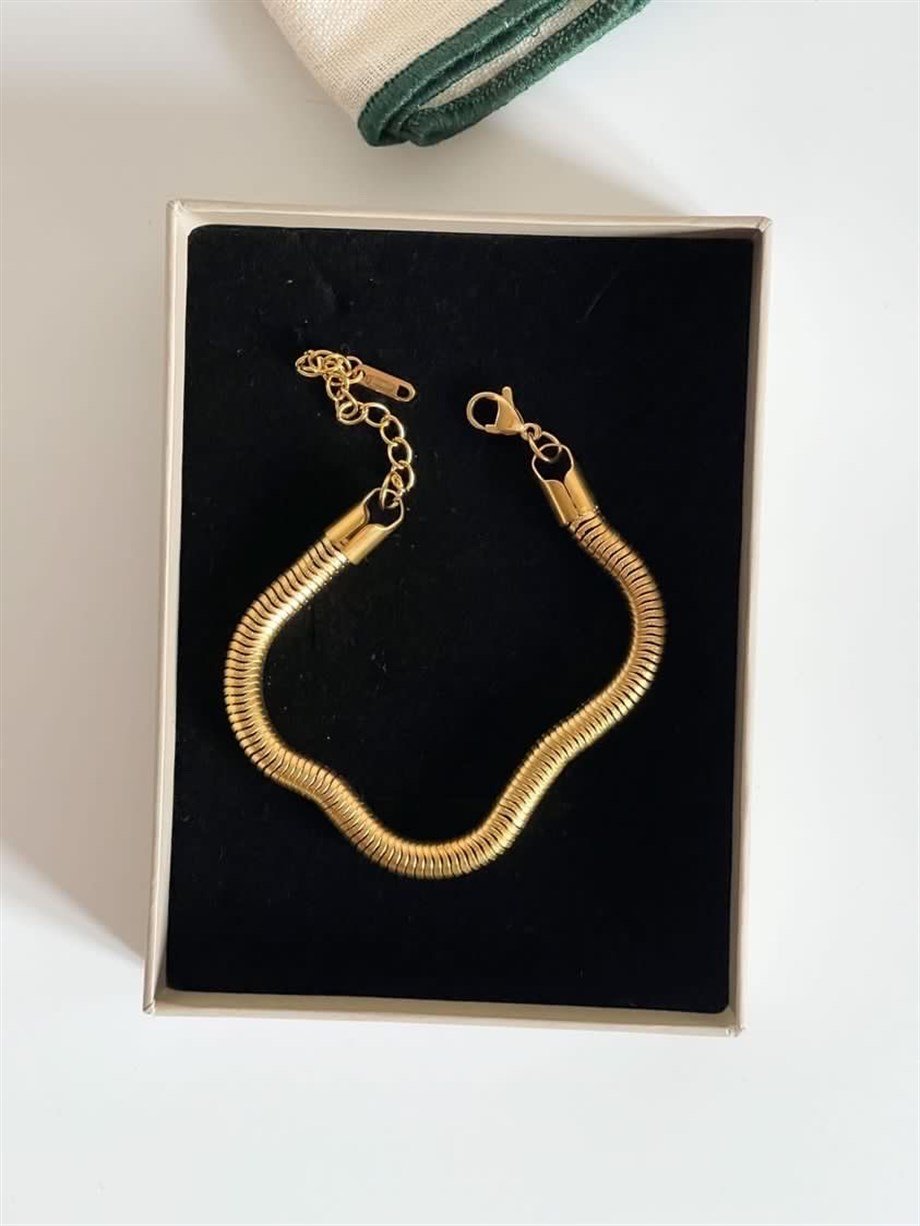 Çelik Kalın Boru Snake Bileklik (27 Cm)