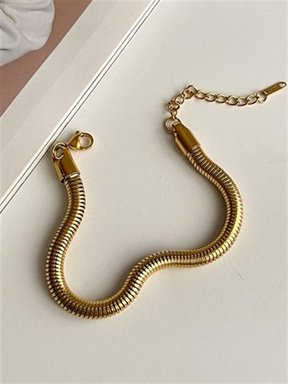 Çelik Kalın Boru Snake Bileklik (27 Cm)
