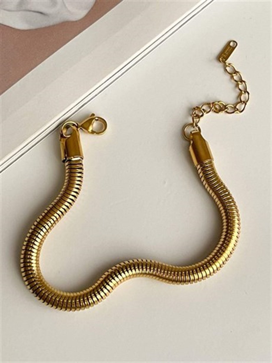 Çelik Kalın Boru Snake Bileklik (27 Cm)