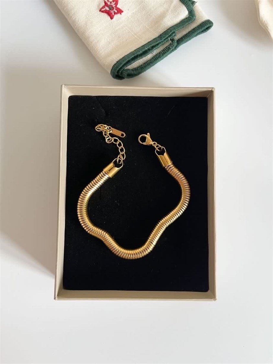 Çelik Kalın Boru Snake Bileklik (27 Cm)