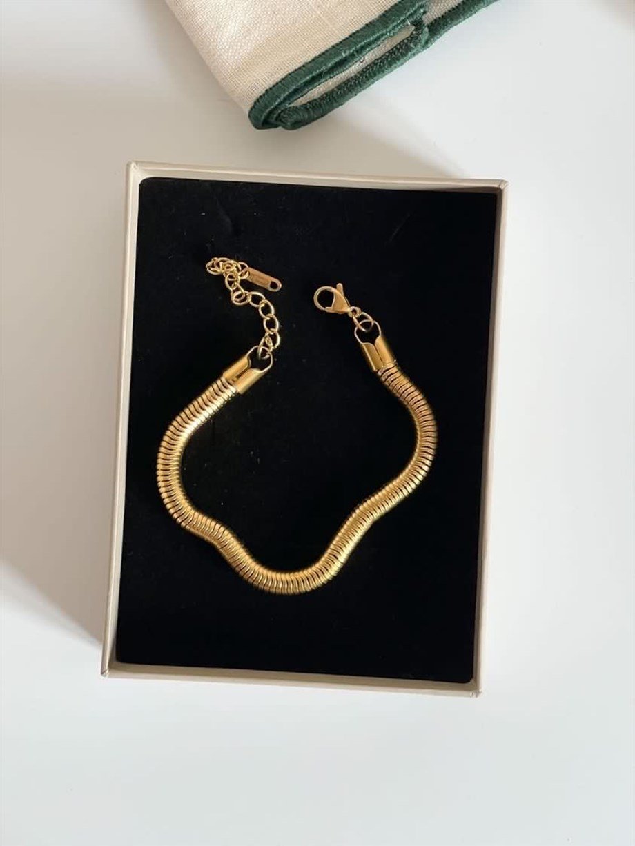 Çelik Kalın Boru Snake Bileklik (27 Cm)