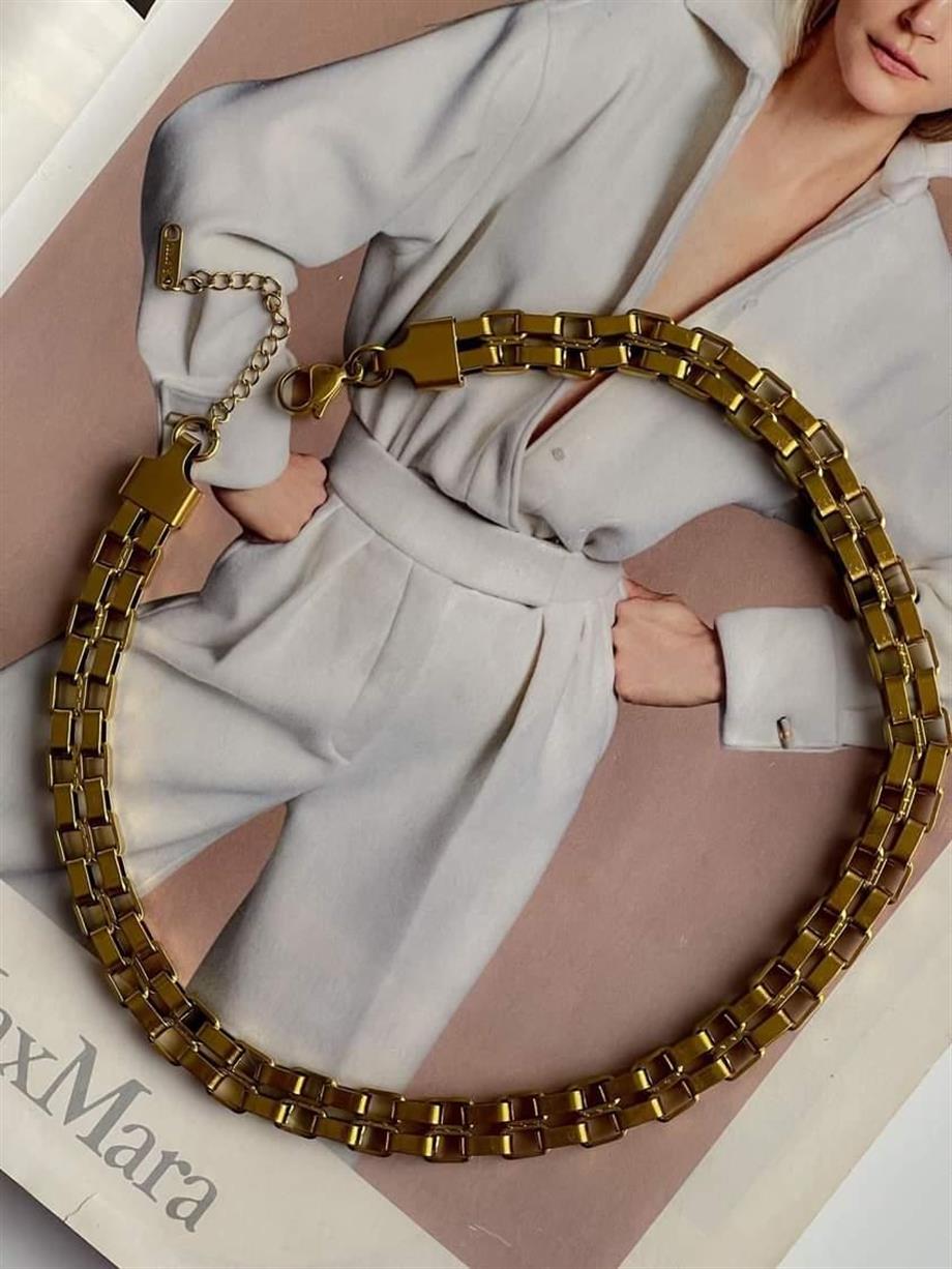 Çelik Kalın Örgü Kolye (47 Cm)
