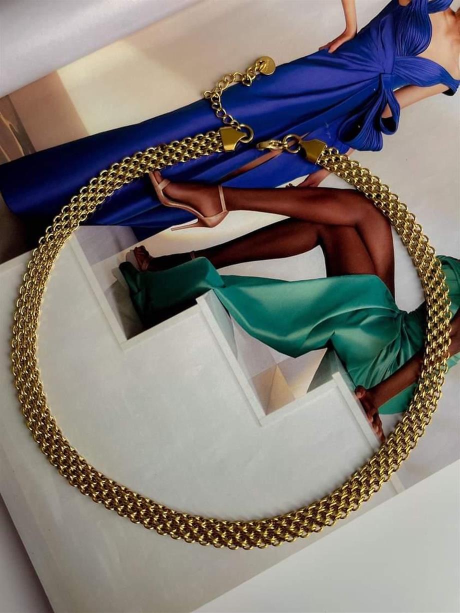 Çelik Kalın Örgü Kolye (51 Cm)