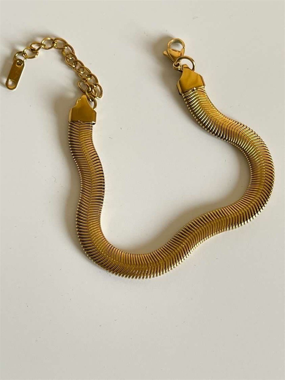 Çelik Kalın Snake Bileklik (23 Cm)