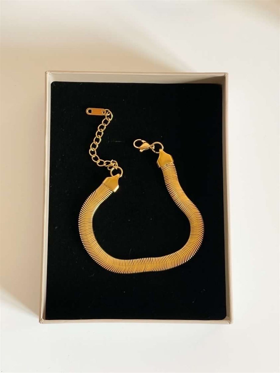Çelik Kalın Snake Bileklik (23 Cm)
