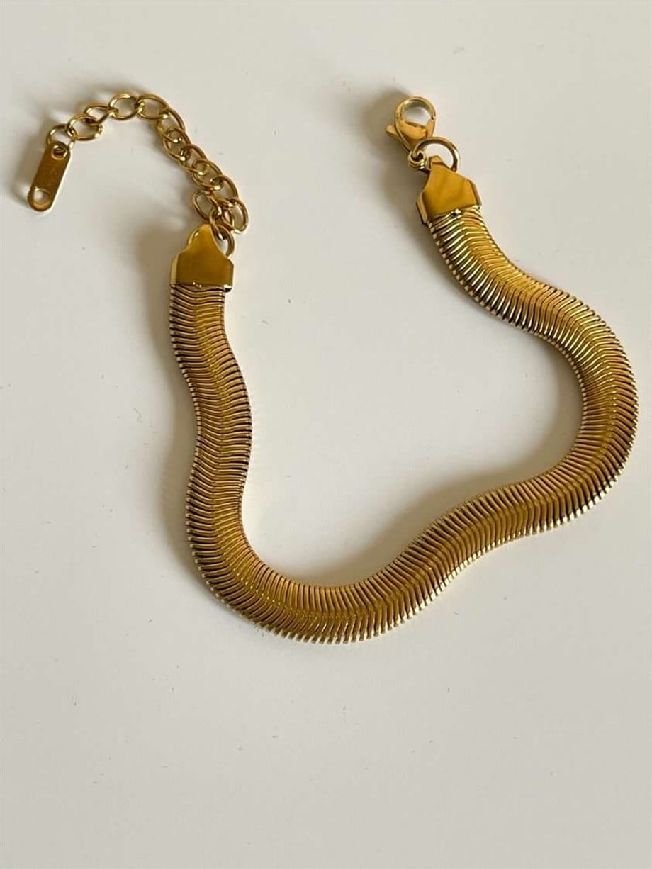 Çelik Kalın Snake Bileklik (23 Cm)