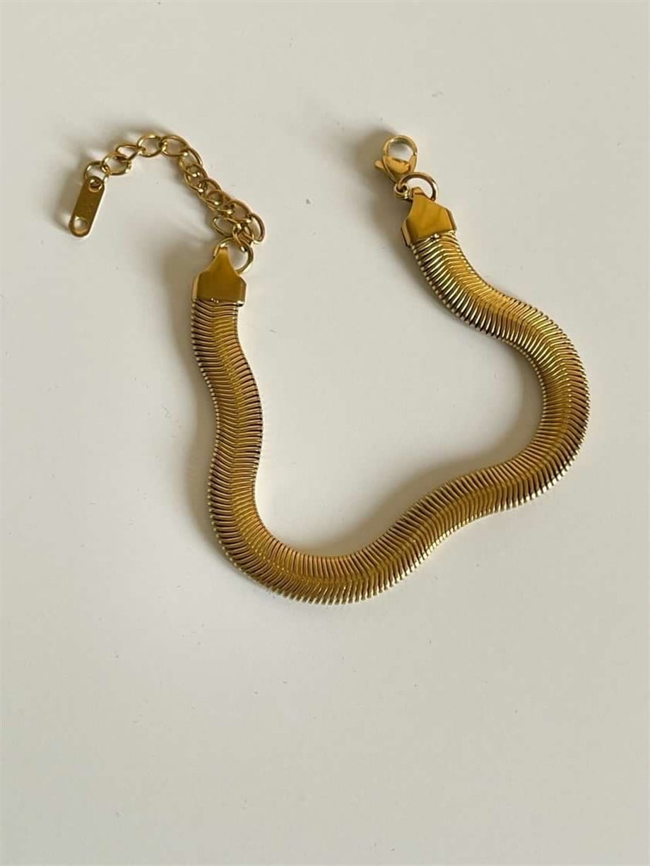 Çelik Kalın Snake Bileklik (23 Cm)