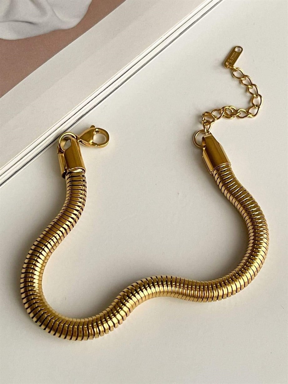 Çelik Kalın Snake Bileklik (27 Cm)