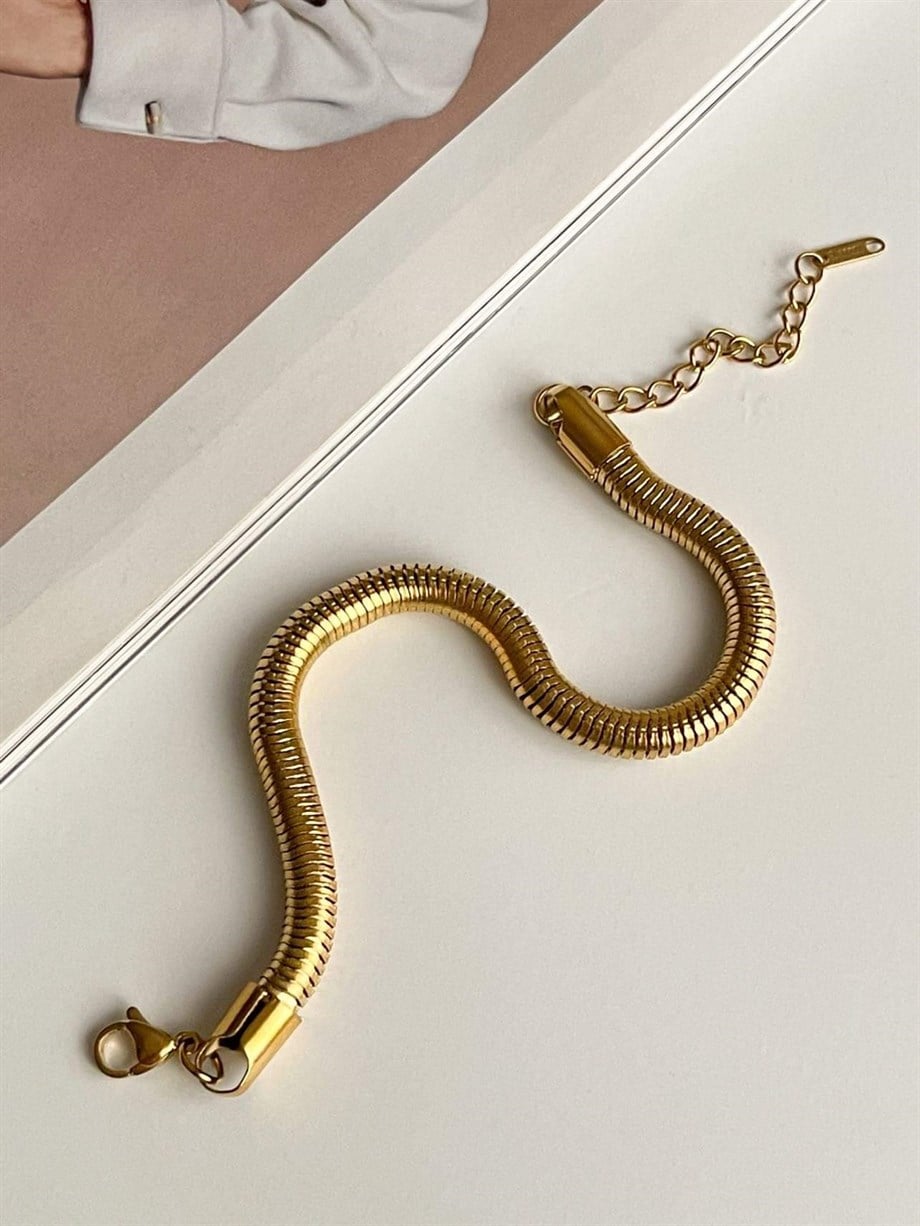 Çelik Kalın Snake Bileklik (27 Cm)