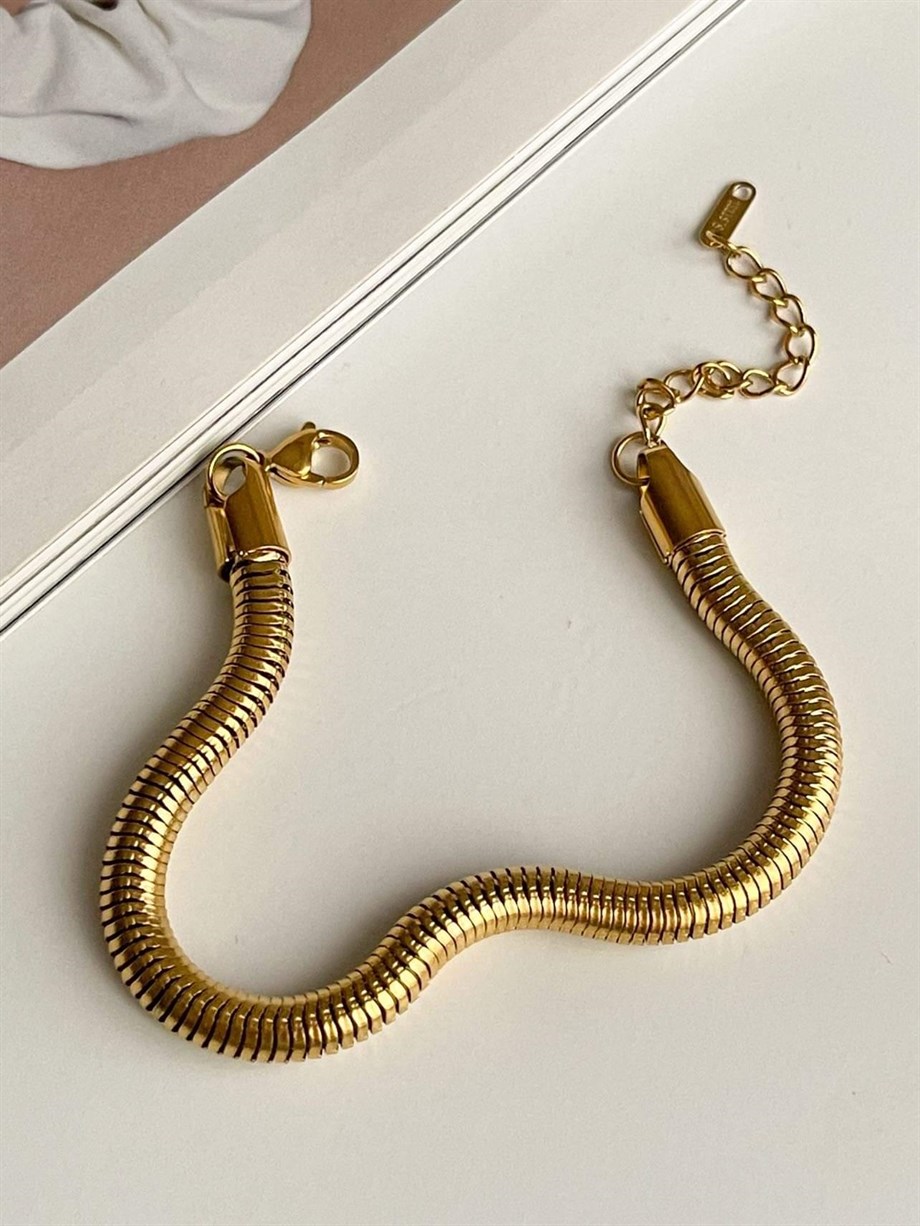 Çelik Kalın Snake Bileklik (27 Cm)
