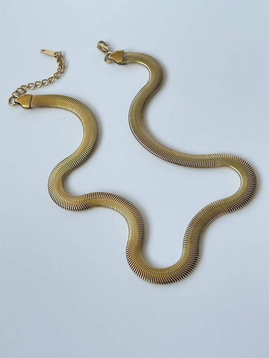 Çelik Kalın Snake Kolye (46 Cm)