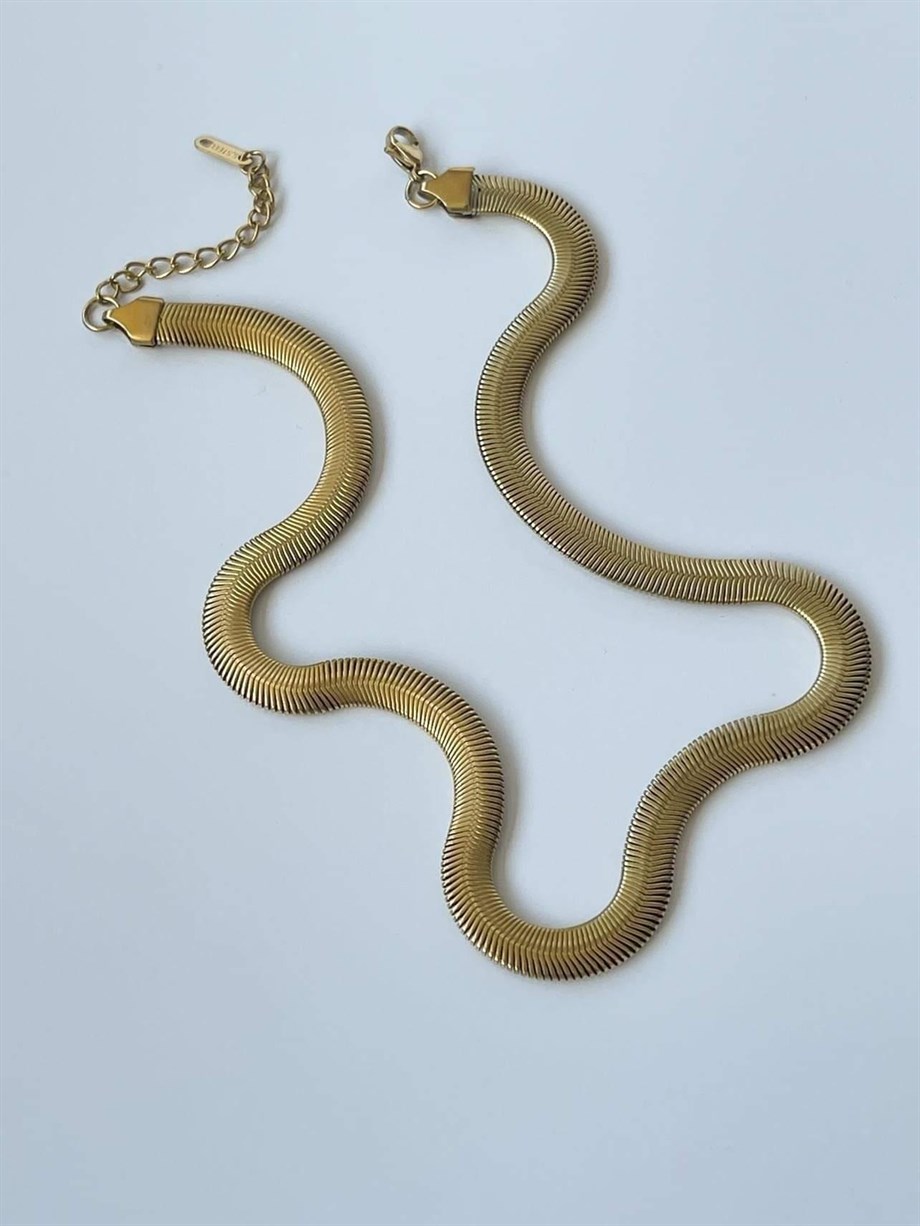 Çelik Kalın Snake Kolye (46 Cm)