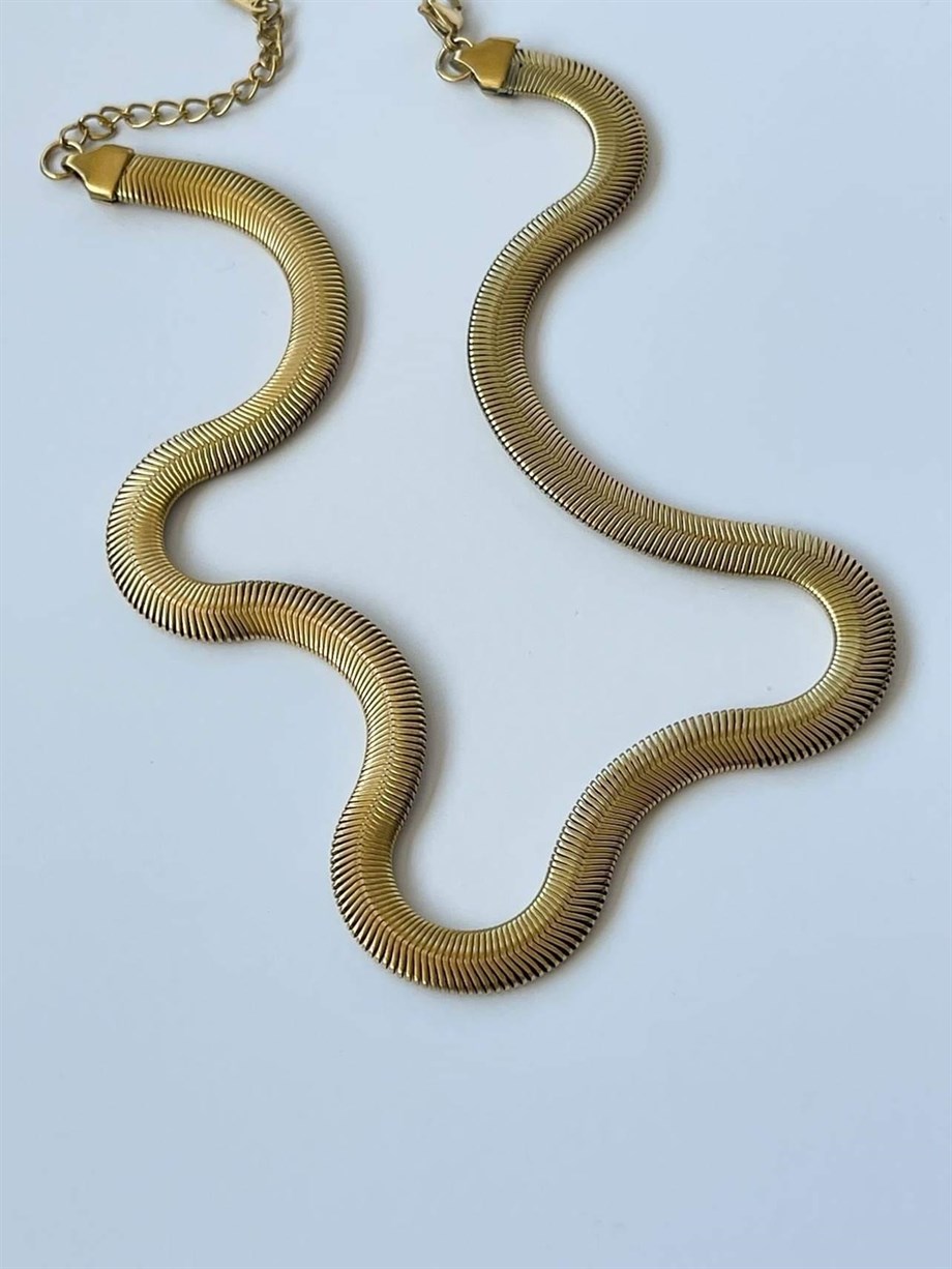Çelik Kalın Snake Kolye (46 Cm)