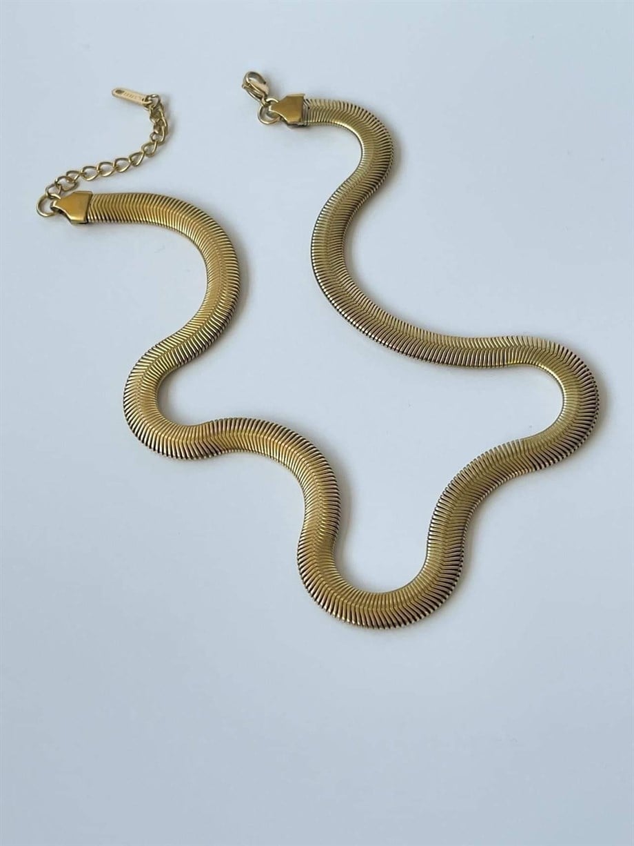 Çelik Kalın Snake Kolye (46 Cm)