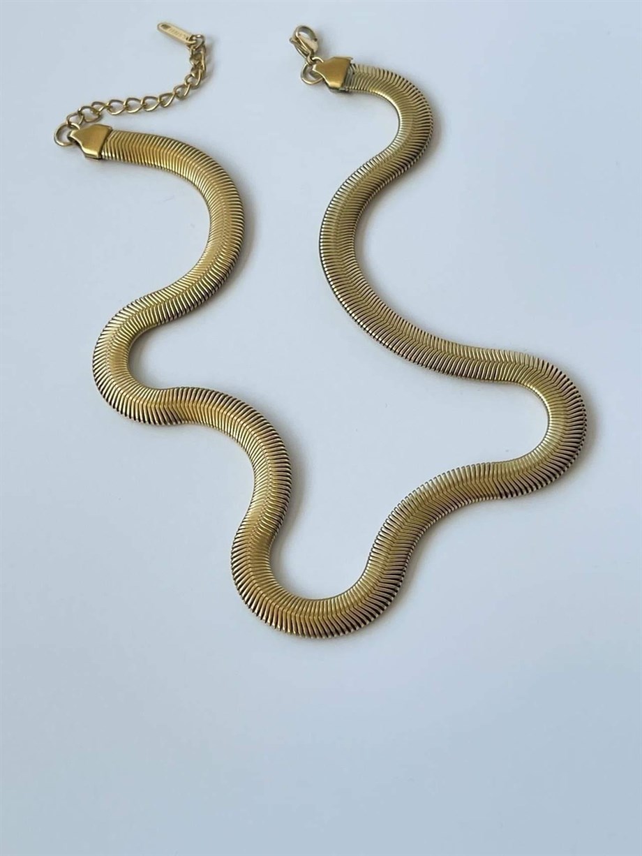Çelik Kalın Snake Kolye (46 Cm)