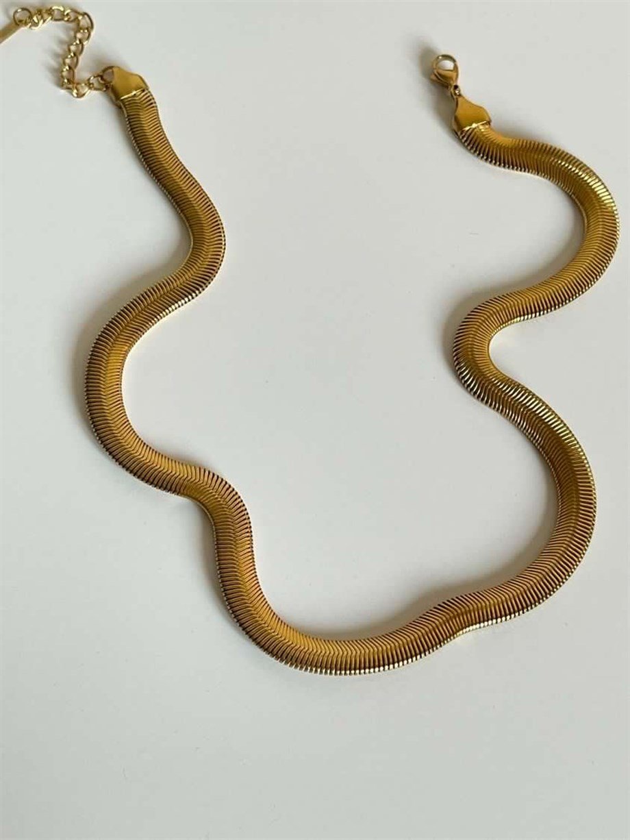 Çelik Kalın Snake Kolye (47 Cm)